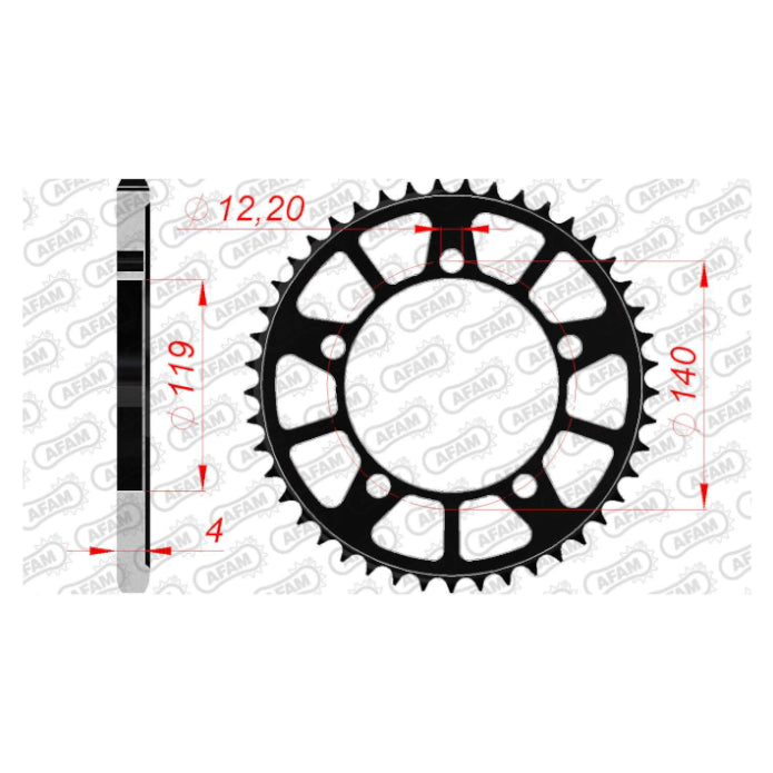 Baycity Power Parts Afam 164600-44 rear sprocket 44 teeth for motorcycle maintenance and chain setup