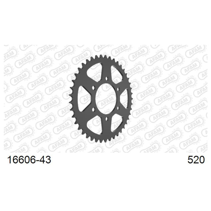 Baycity Power Parts Afam 16606-43 rear sprocket 43 teeth for motorcycle maintenance and chain setup