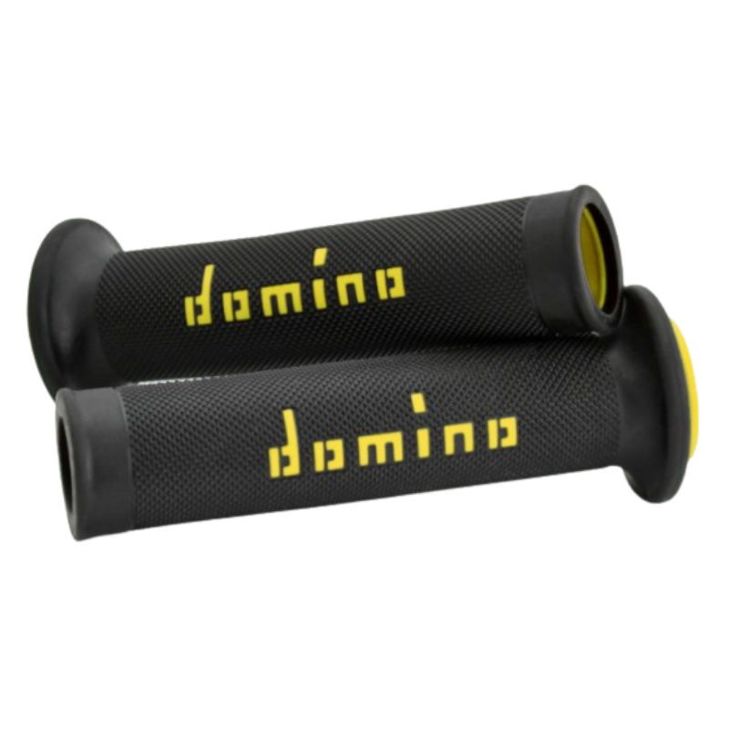 front view of Domino Handlebar Grips A010 - Black/Yellow
