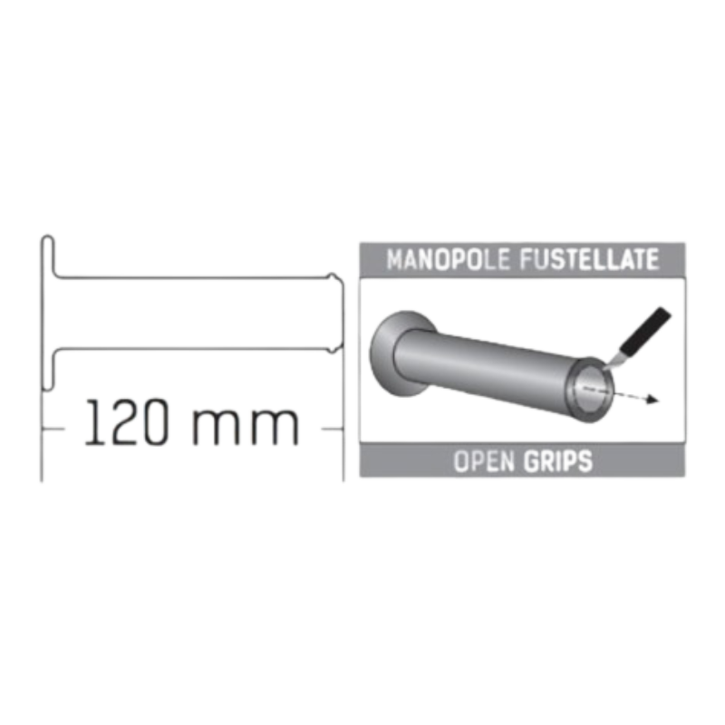 Domino Handlebar Grips A350 - Silver/Anthracite