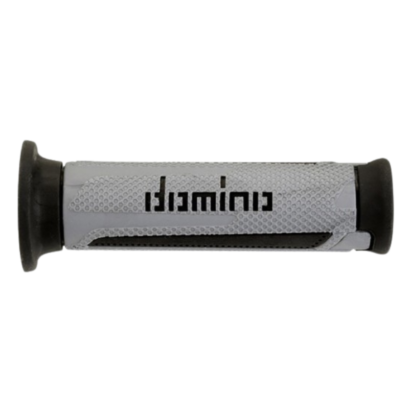 front view of Domino Handlebar Grips A350 - Silver/Anthracite