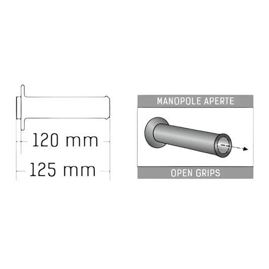 Domino Handlebar Grips A450 - Grey/Fluo Yellow