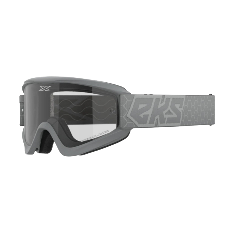 front view of EKS Brand GOX Flat-Out Clear Goggle - Grey