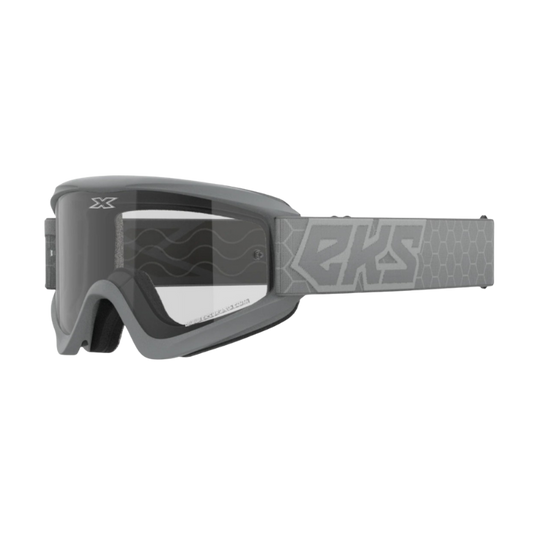 front view of EKS Brand GOX Flat-Out Clear Goggle - Grey