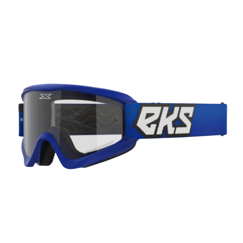 front view of EKS Brand GOX Flat-Out Clear Goggle - Royal Blue