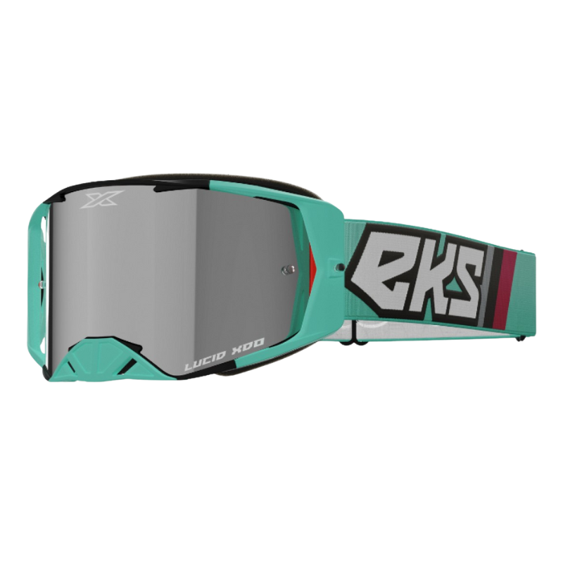 front view of EKS Brand Lucid Goggle Minty - Silver Mirror Lens