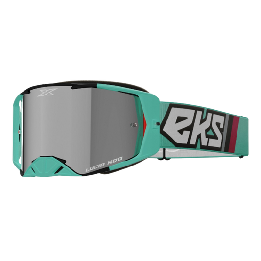 front view of EKS Brand Lucid Goggle Minty - Silver Mirror Lens