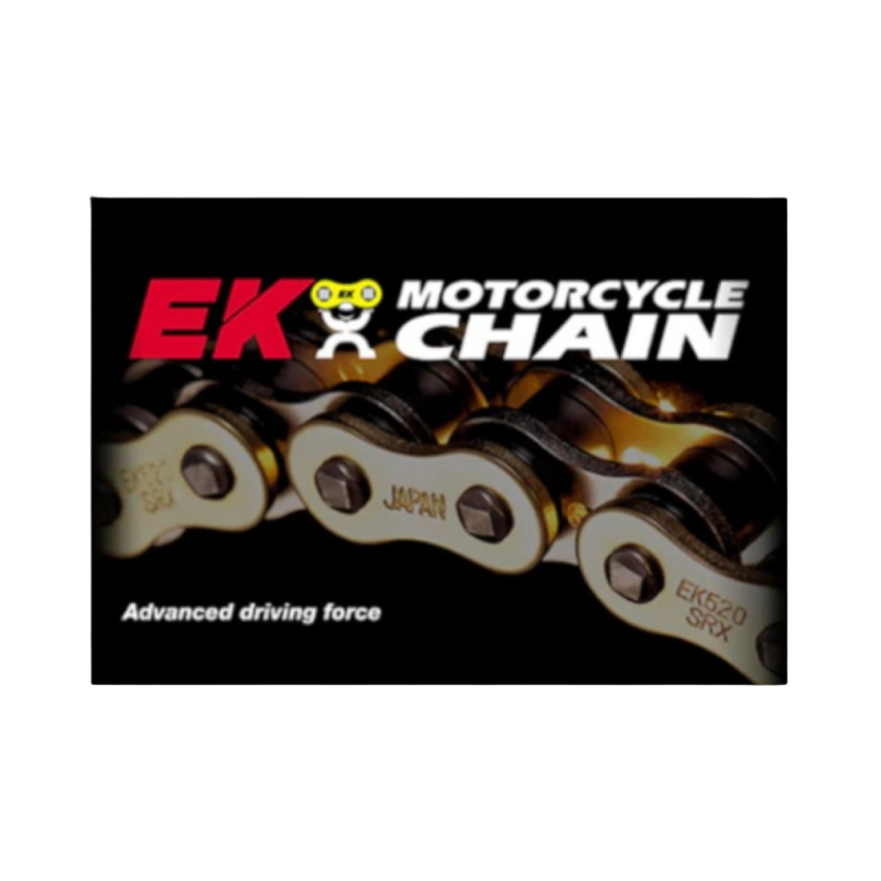Front view of EK Chains 520ZVX3-114 Links NX Ring Chain - Natural