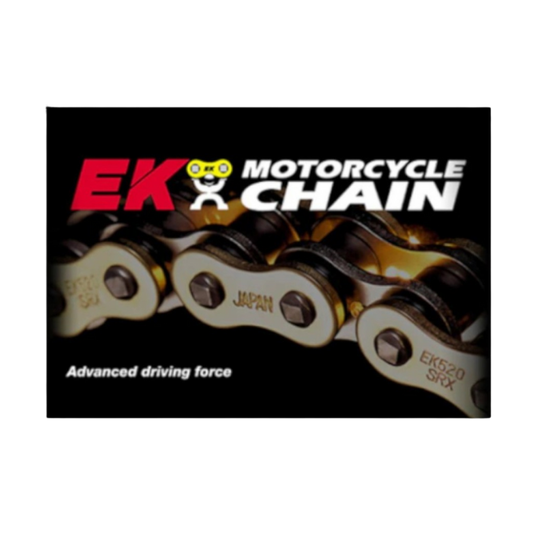 Front view of EK Chains 525MVXZ2-124 Links QX Ring Chain - Natural