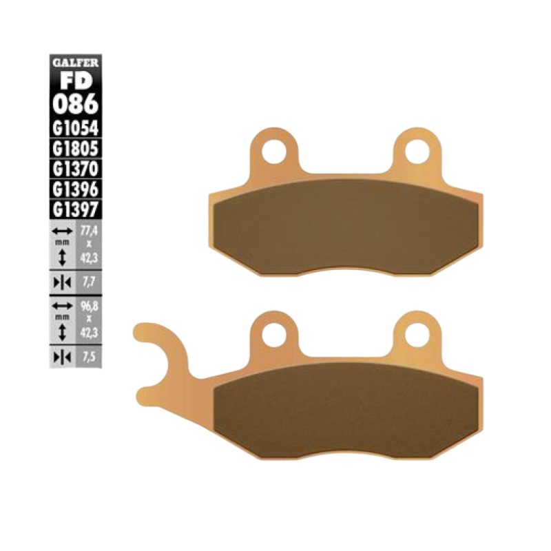 front view of Galfer FD086G1370 Sintered Brake Pads