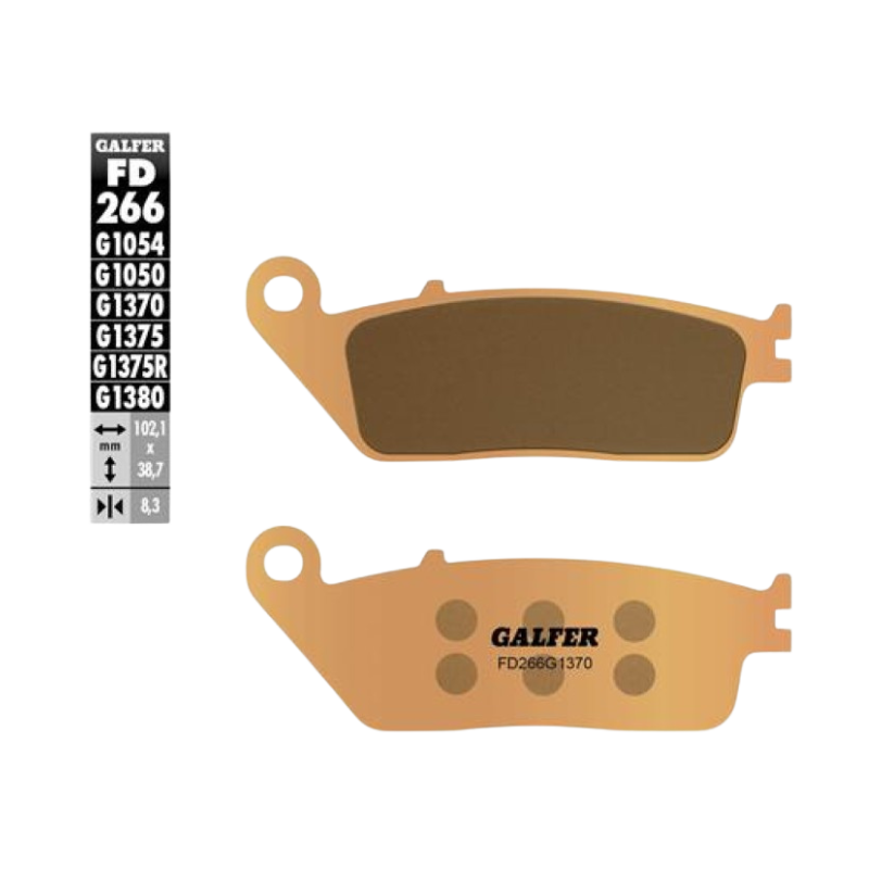 front view of Galfer FD266G1370 Sintered Brake Pads