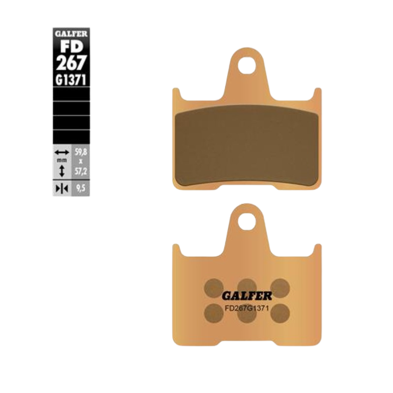 front view of Galfer FD267G1371 Sintered Brake Pads