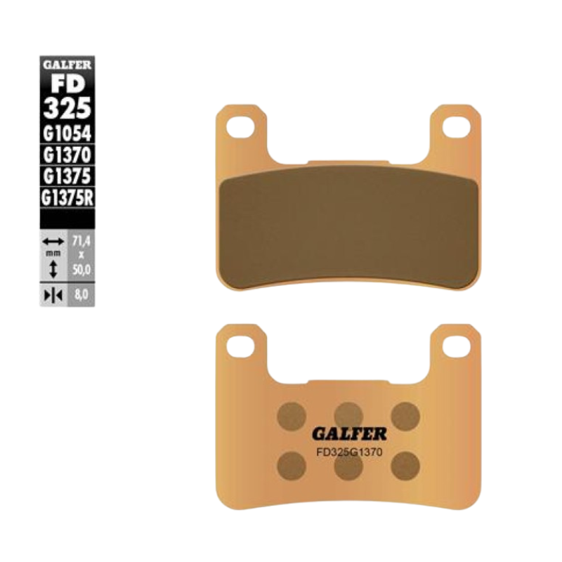 front view of Galfer FD325G1370 Sintered Brake Pads