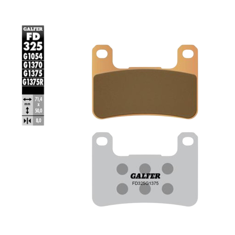 front view of Galfer FD325G1375 Sintered Brake Pads