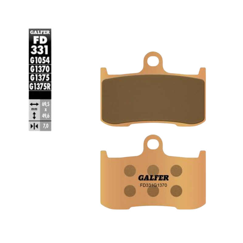 front view of Galfer FD331G1370 Sintered Brake Pads