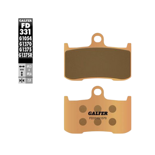 front view of Galfer FD331G1370 Sintered Brake Pads