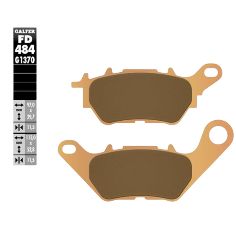 front view of Galfer FD484G1370 Sintered Brake Pads