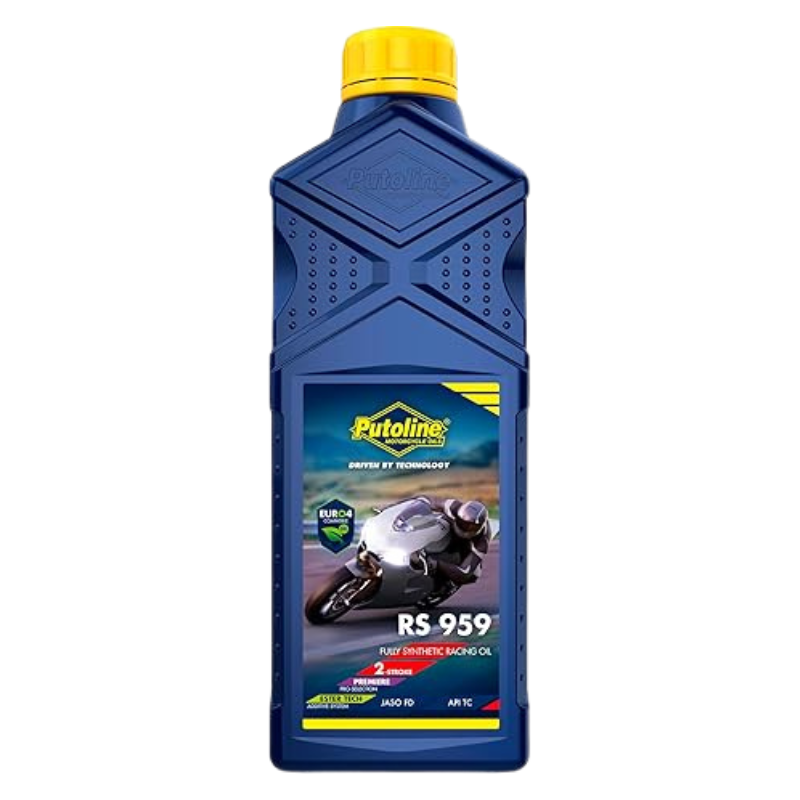Front view of Putoline Ester Tech 4+ 10W-50 1L engine oil bottle with high-performance branding
