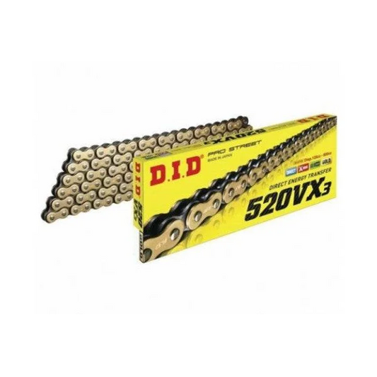 Chain 520 Pitch x 114 links (VX3) - VX3 (Rivet Type) / Gold / 800Ccc