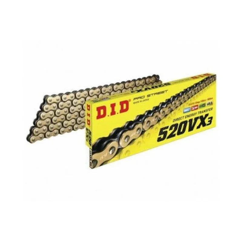 Chain 520 Pitch x 114 links (VX3) - VX3 (Rivet Type) / Gold / 800Ccc