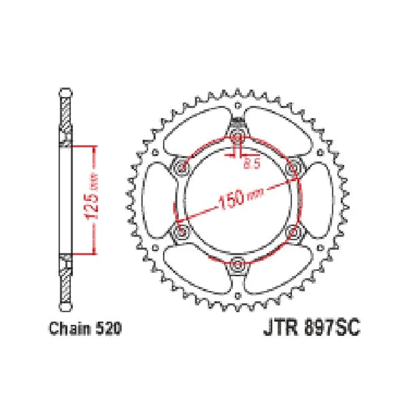 Sprockets Rear (897 - 41T) - JT - Self Cleaning