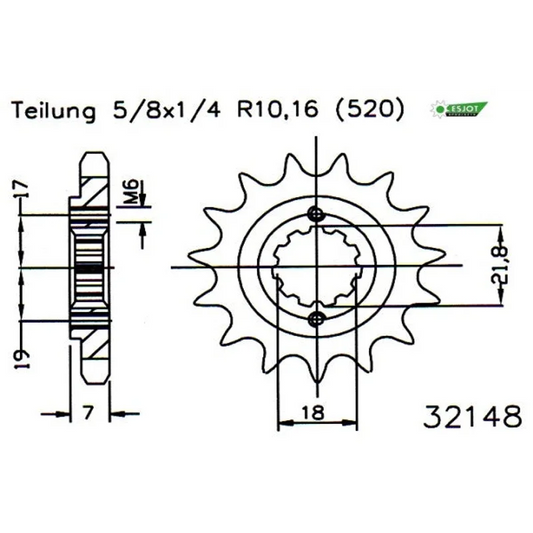 Sprockets Front (32148-13T) - Esjot