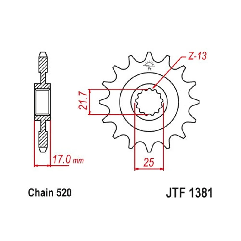 Sprockets Front (JTF1381-15T) - JT