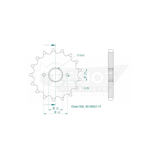 Sprockets Front (35021-17T) - Esjot