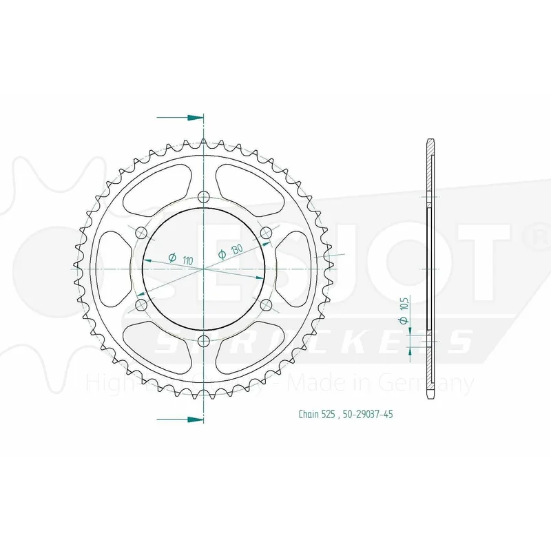 Sprockets Rear (29037-45T) - Esjot