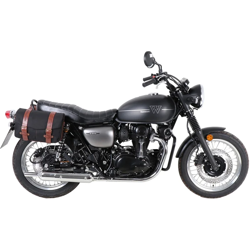 Kawasaki W800 Street/Cafe Side Carrier - C-Bow Soft Bag Carrier - Chrome