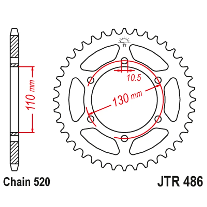 Sprockets Rear (486 - 42T) - JT