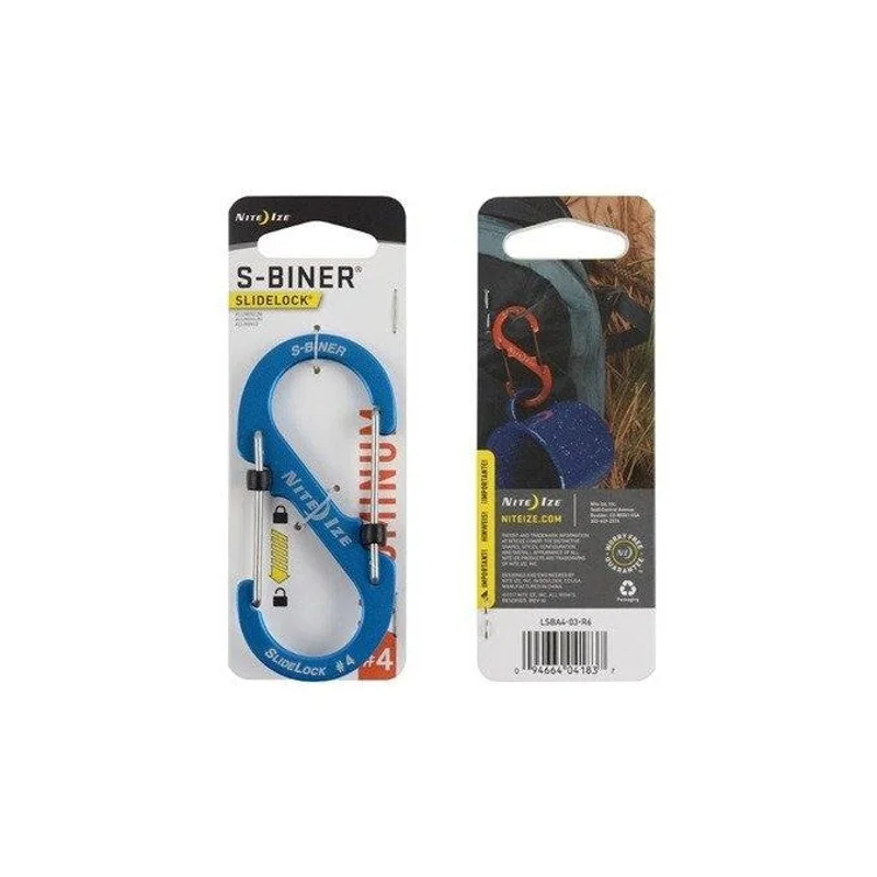 S-Biner with Lock ( Aluminium) - Size#3 / Blue / Aluminium