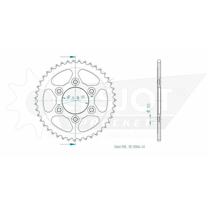 Sprockets Rear (35064 - 43T) - Esjot