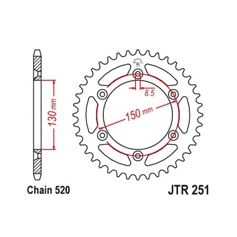 Sprockets Rear (JTR210- 50T) - JT