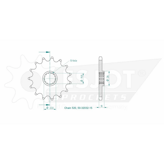 Sprockets Front (32032-15T) - Esjot