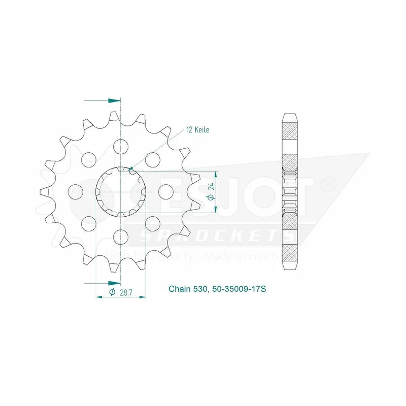 Sprockets Front (35009-17T) - Esjot