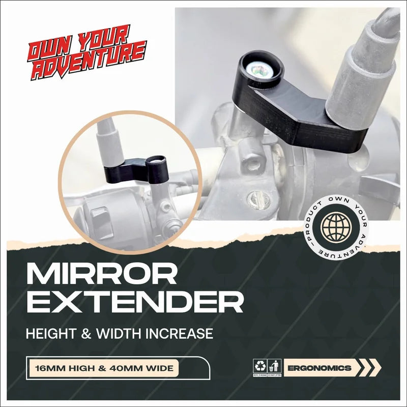 Set Double Take Adventure Mirror - (M10 1.5) with Ram - 6" Long Arm / No