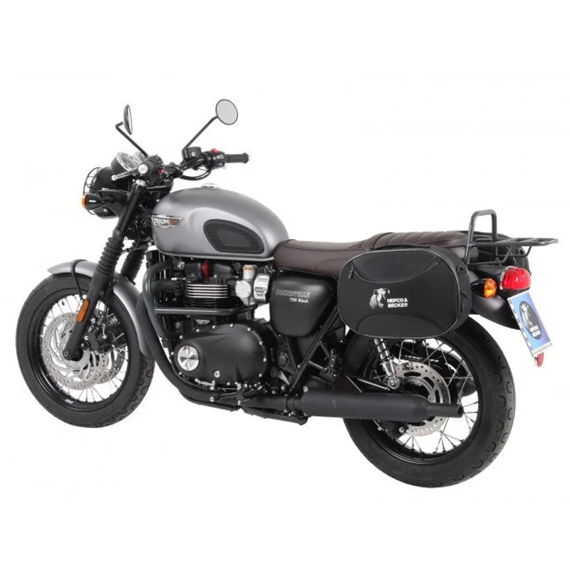 Triumph Bonneville T100 Sidecases Carrier - C-Bow - Black