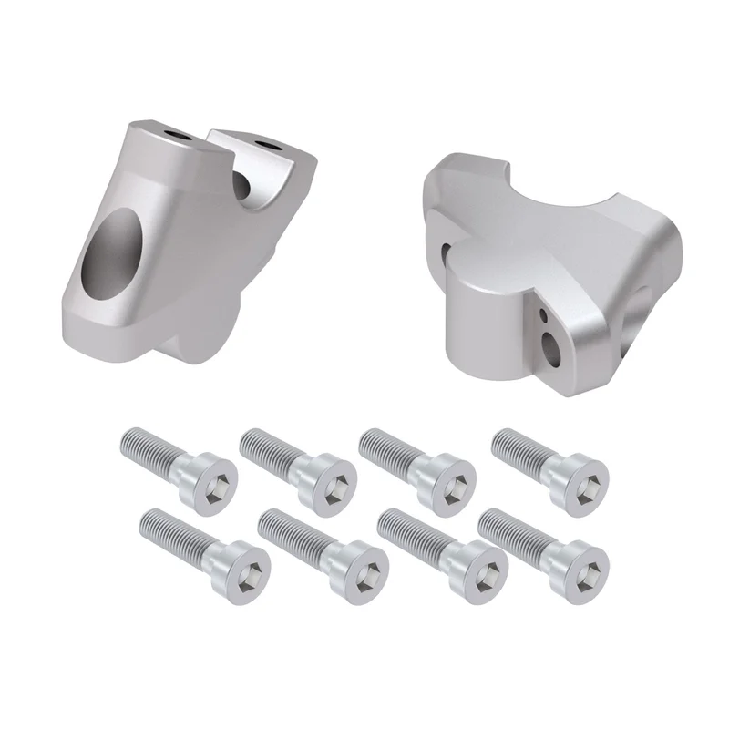 HANDLEBAR RISER - 30mm UP & 21mm BACK (4245-V303M-30-21) - Silver