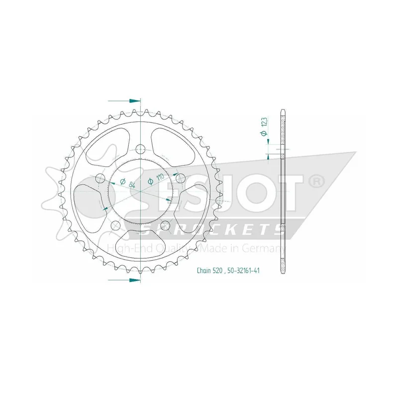 Sprockets Rear (32161-41T) - Esjot