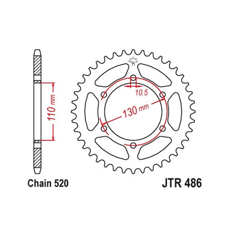 Sprockets Rear (486 - 46T) -JT