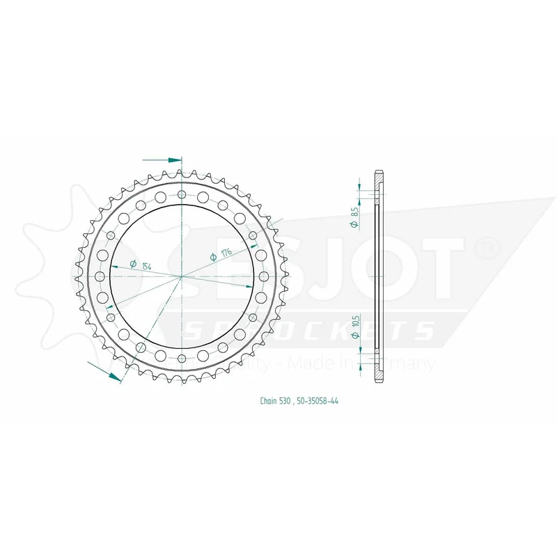 Sprockets Rear (35058-44T) - Esjot