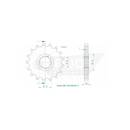 Sprockets Front (35016 - 17T) - Esjot