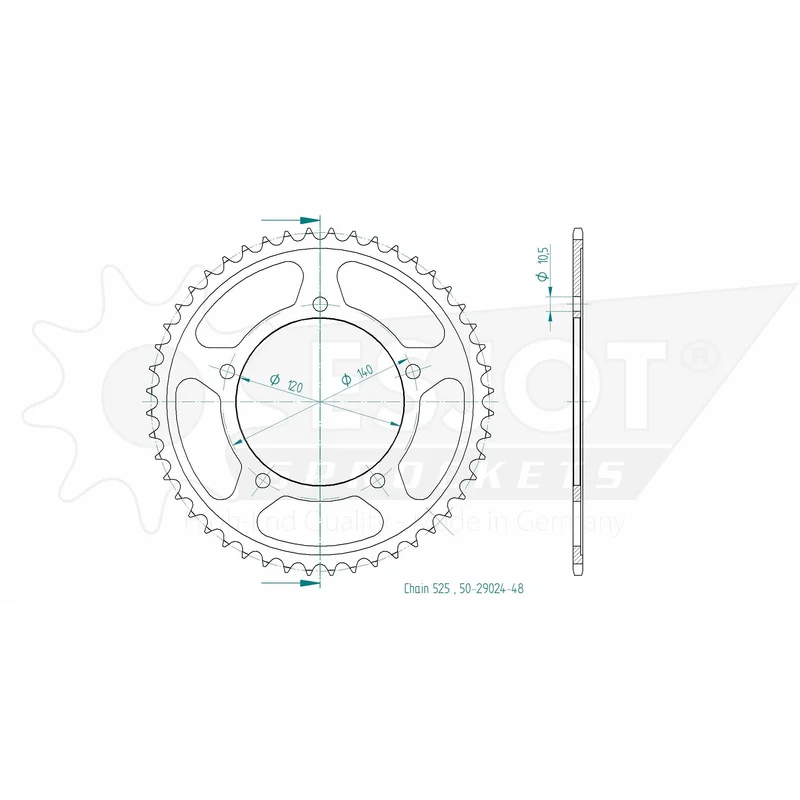 Sprockets Rear (29024 - 47T) - Esjot