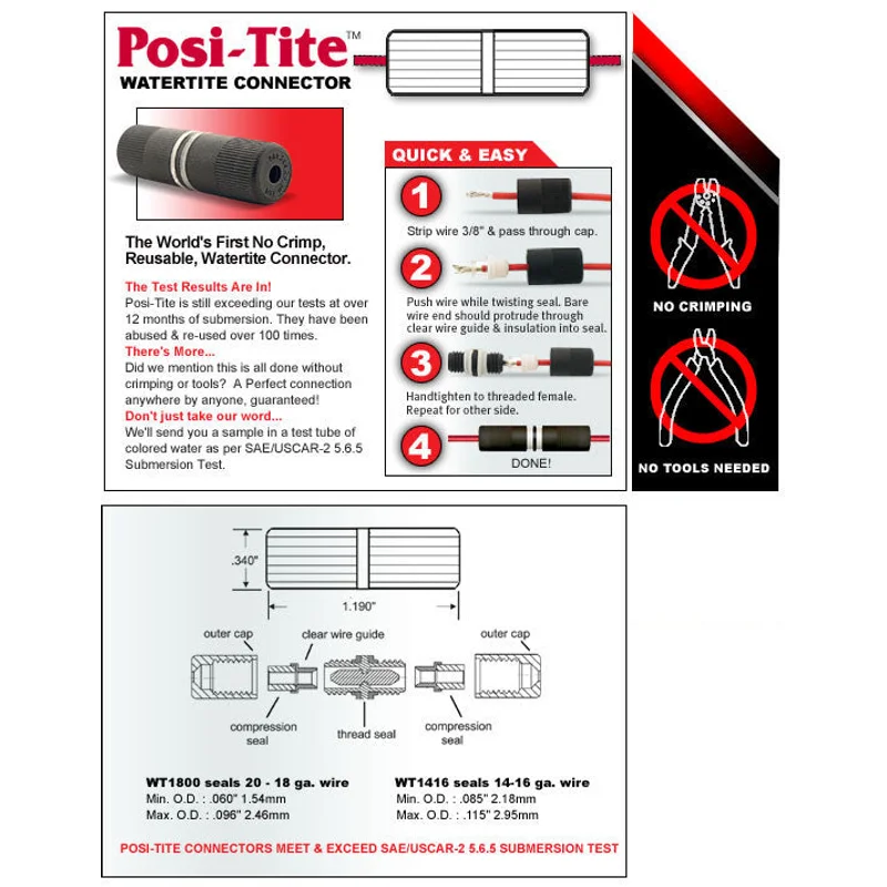 Posi Tite® Watertight Connector - 2.5 - 1.5 sq.mm (14-16 ga) / 1N