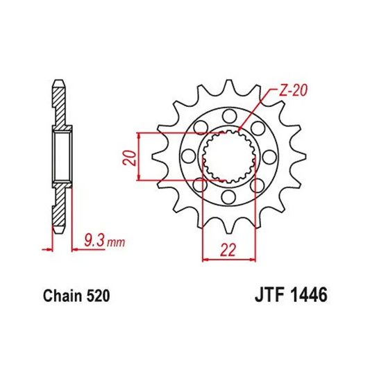 Sprockets Front (JTF1442-13T) - JT