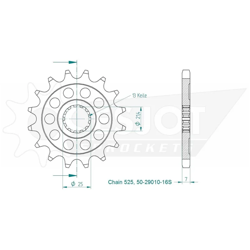 Sprockets Front (29010-16T) - Esjot (Sports)