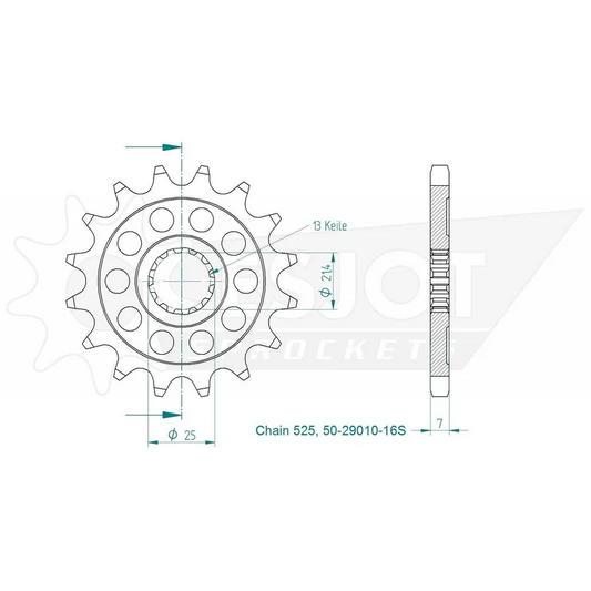 Sprockets Front (29010-16T) - Esjot (Sports)