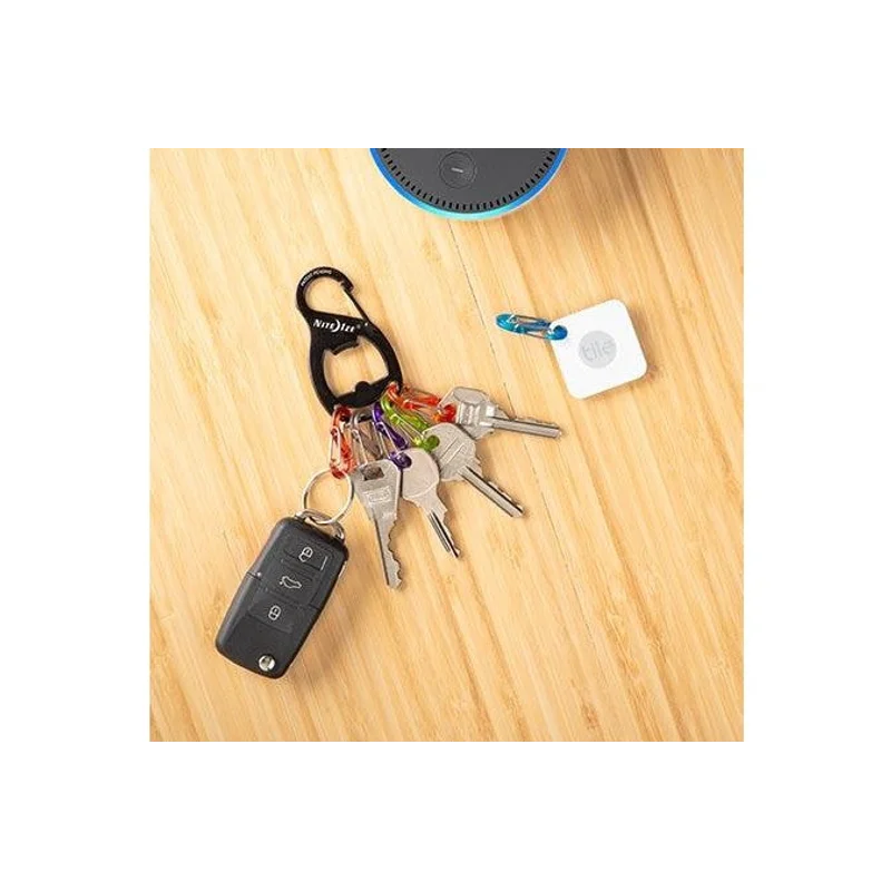 KEYRACK BOTTLE OPENER S-BINERS (PLASTIC) - Black / Stainless Steel