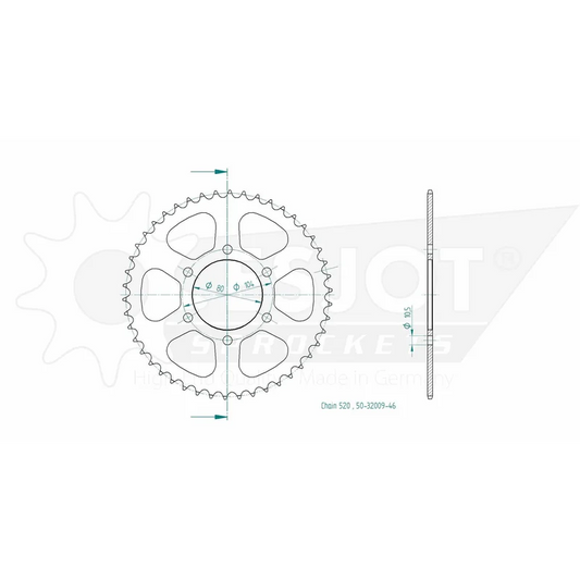 Sprockets Rear (32009 - 46T) - Esjot